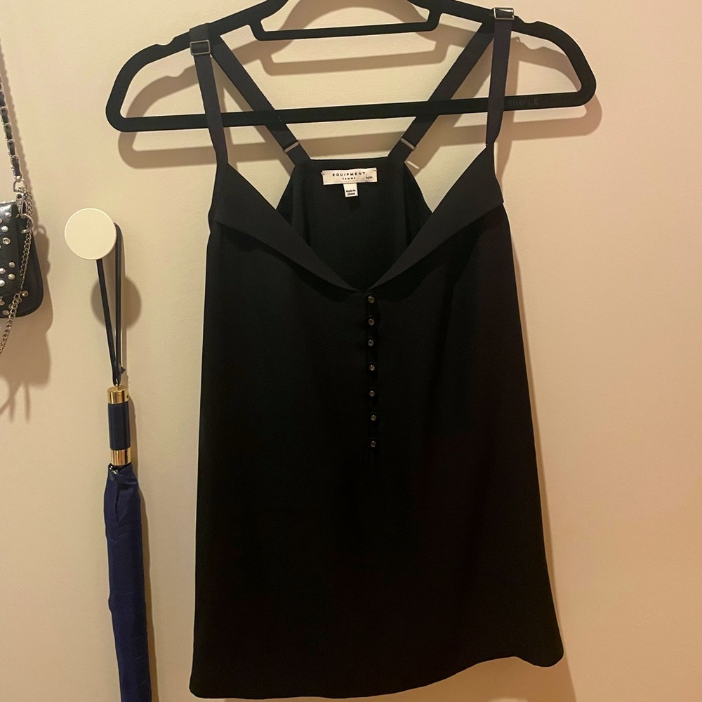 Equipment Adjustable Cami Top with Buttons Size M